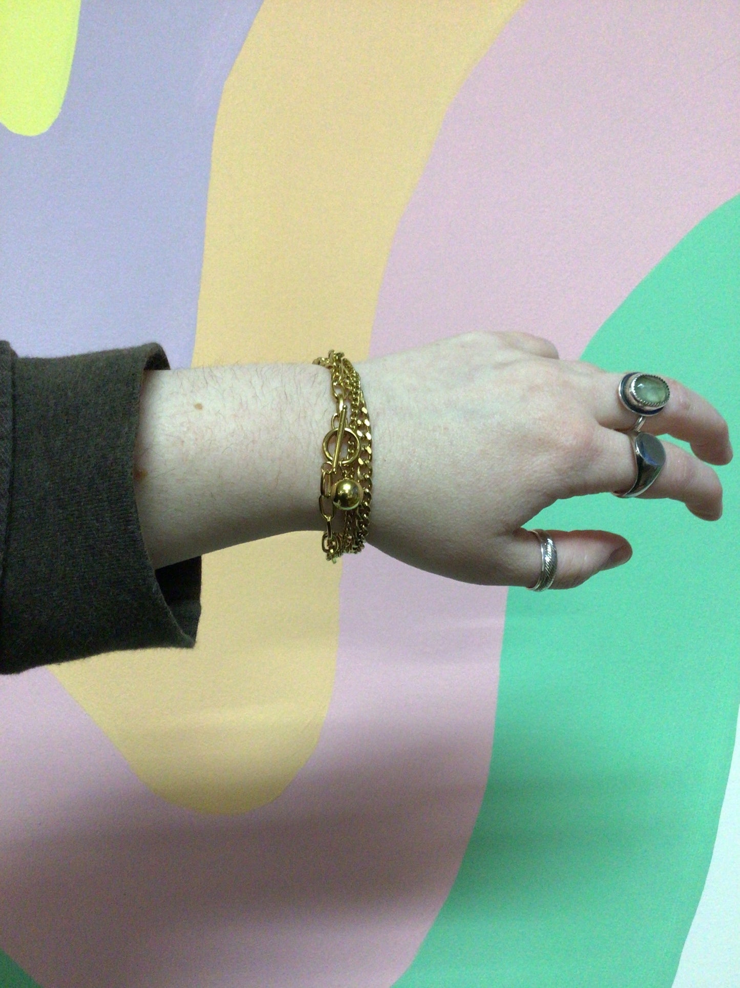 Chunky Layered Titanium Bauble Bracelet