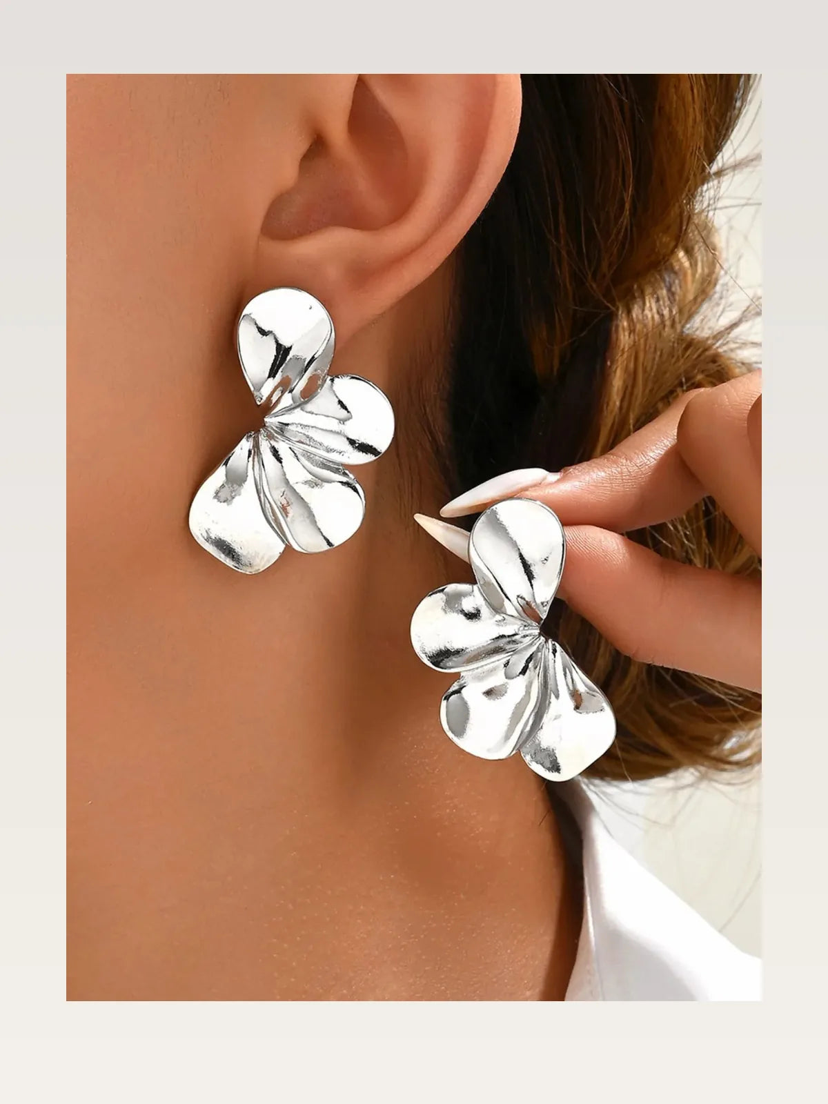 Stainless Steel Flower Earrings
