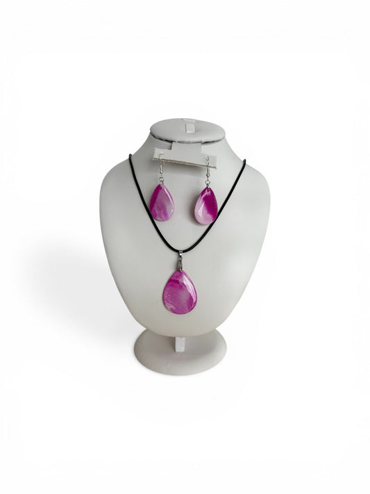 Handmade Polymer Clay Earring & Necklace Set – Colorful Lightweight Jewelry