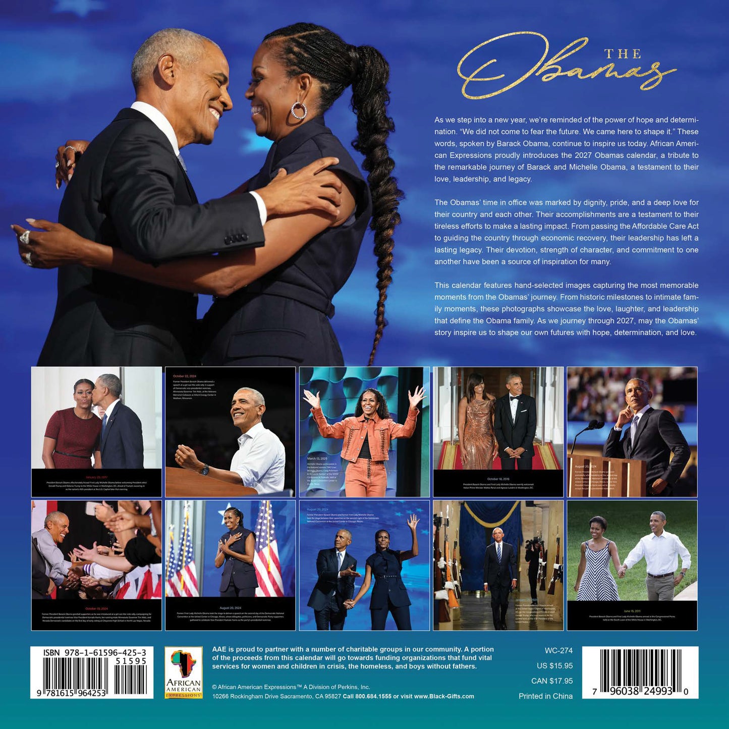 The Obamas 2027 African American Wall Calendar - FashionMojos.com