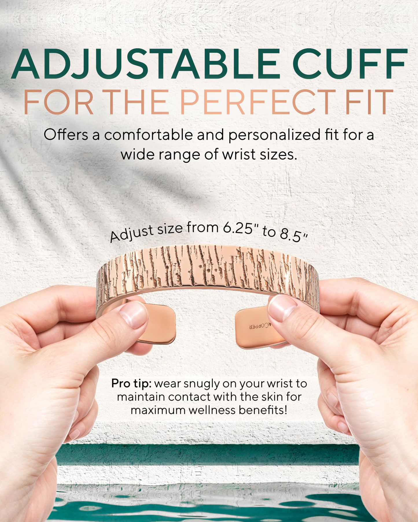 Pure Copper Cuff Bracelet – Timber