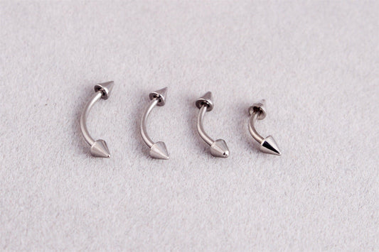 Stainless Steel Pointed Cone Simple Eyebrow Earrings