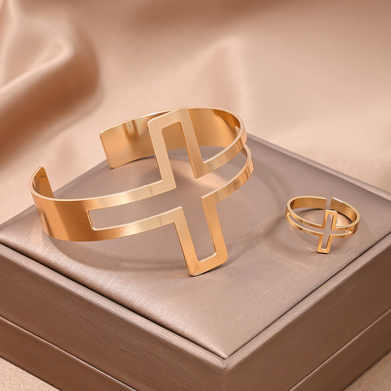 Women's Metal Design Geometric Opening Simple Retro Jewelry Set