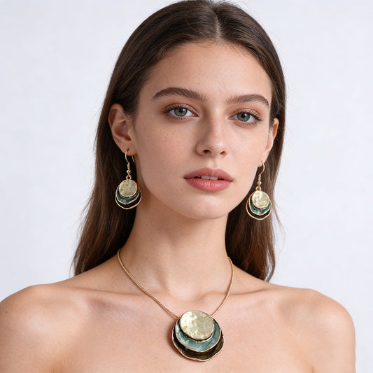 Women's Fashion Bohemian Enamel Geometric Round Party Jewelry Set