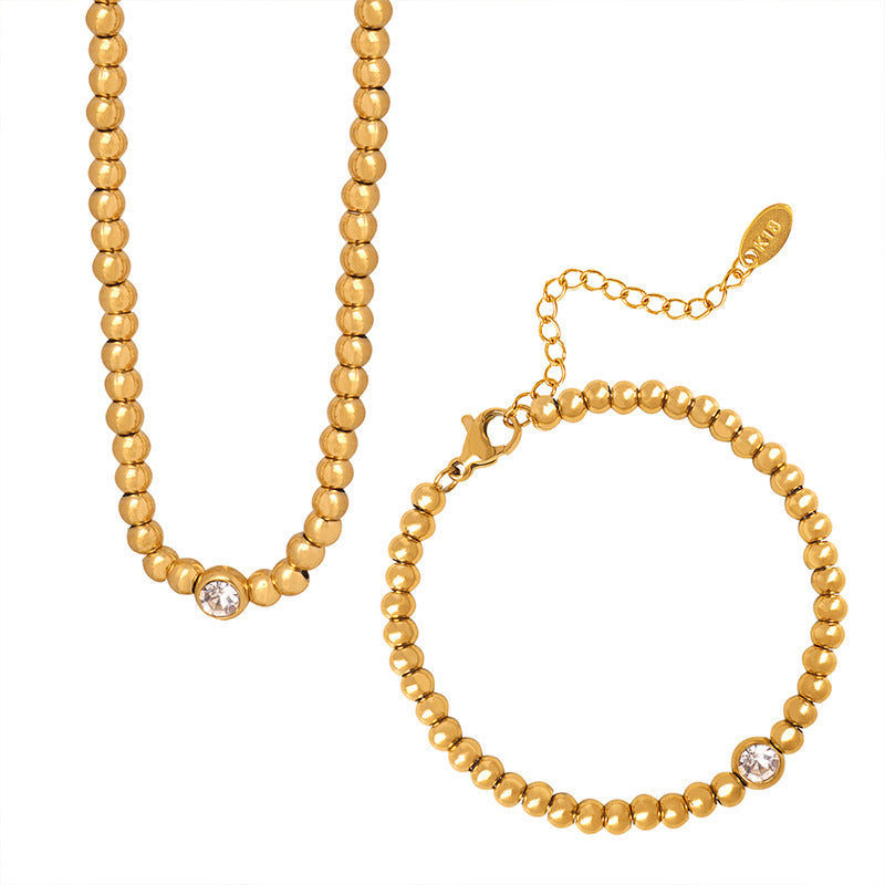 Geometric Round Handmade Beaded Personality Two-piece For Jewelry Set