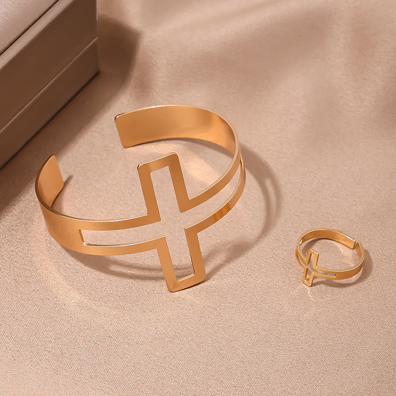 Women's Metal Design Geometric Opening Simple Retro Jewelry Set