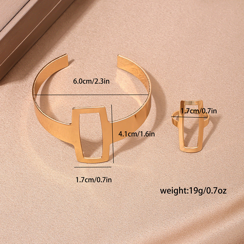 Women's Metal Design Geometric Opening Simple Retro Jewelry Set
