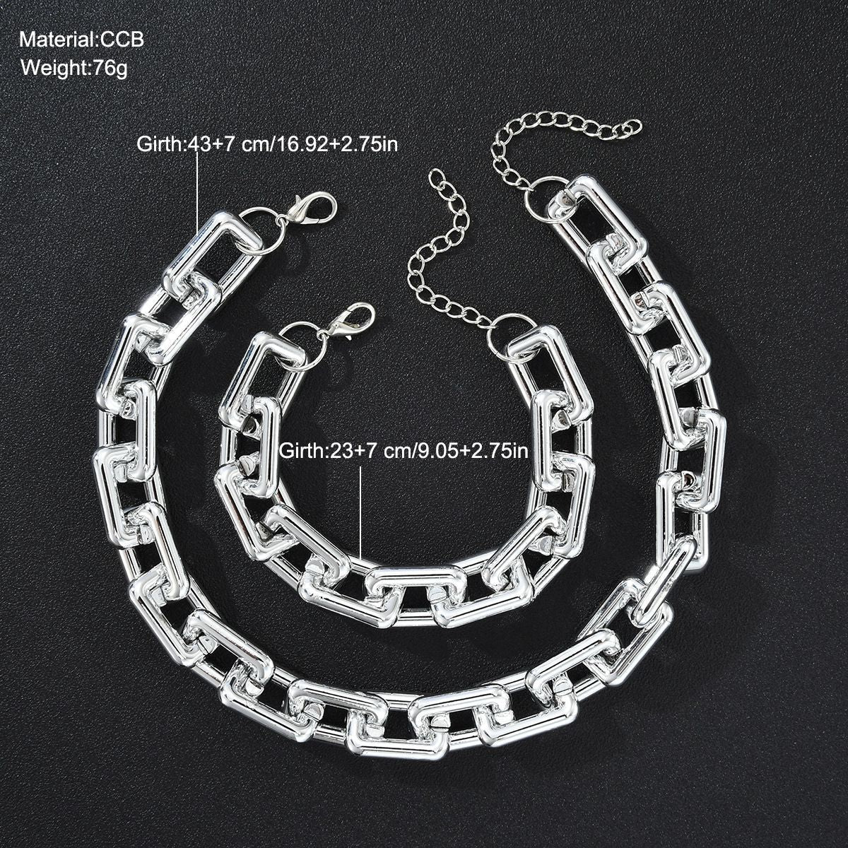 Women's High Profile Fashion Thick Chain Geometric Jewelry Set