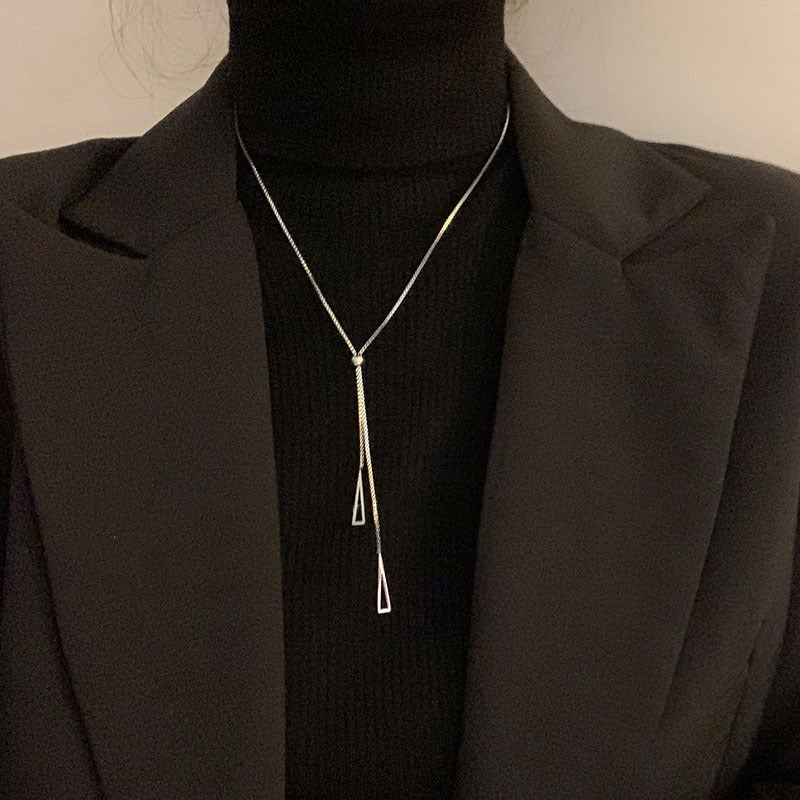 Women's Style Simple Sweater Chain Design Geometric Triangle Necklaces