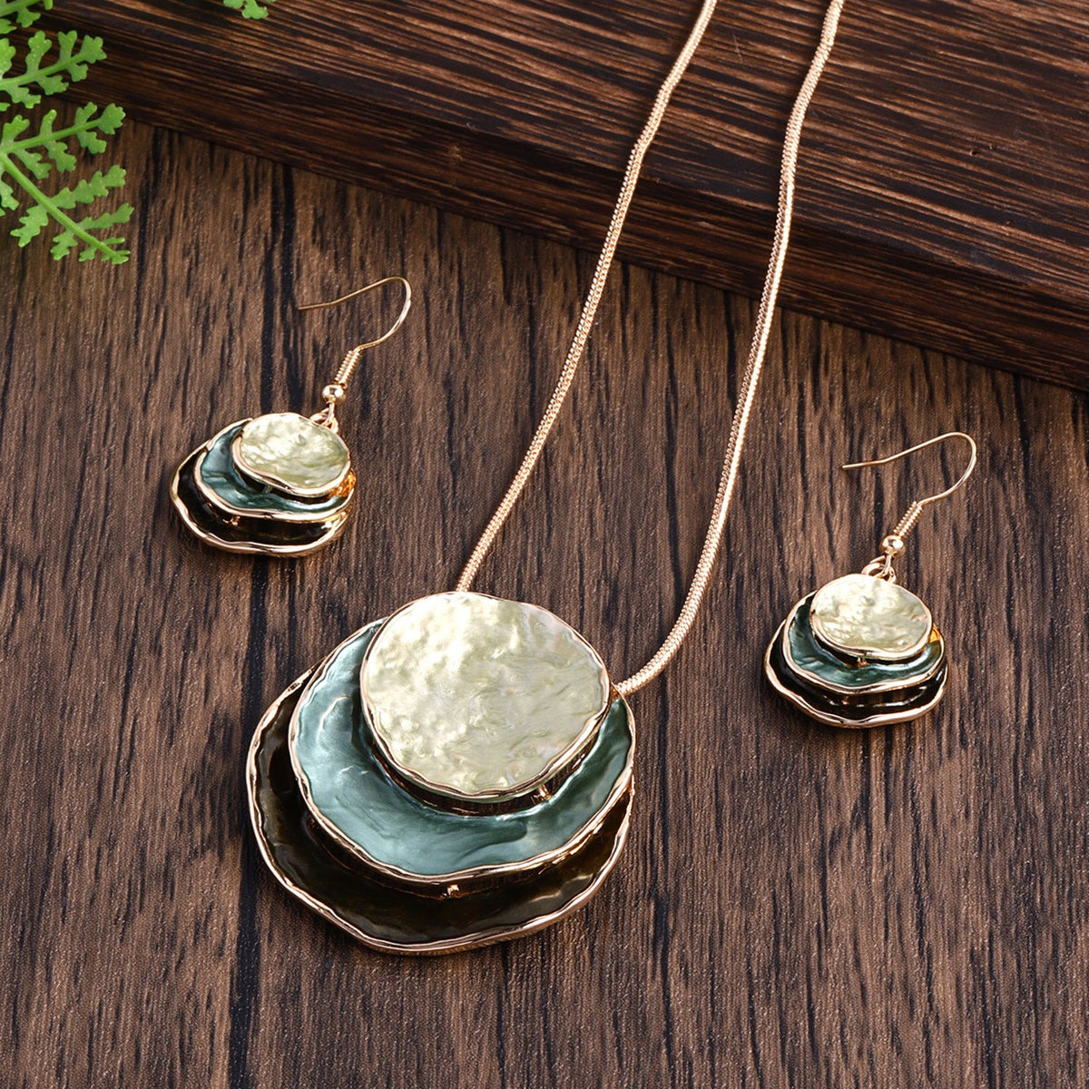 Women's Fashion Bohemian Enamel Geometric Round Party Jewelry Set