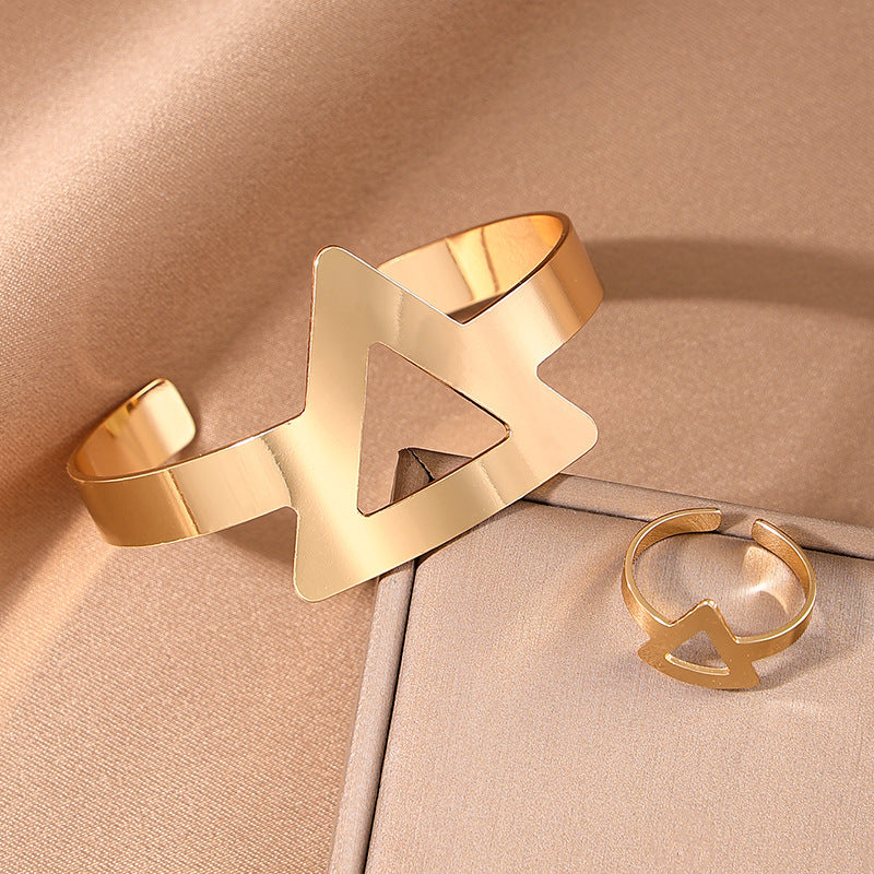 Women's Metal Design Geometric Opening Simple Retro Jewelry Set