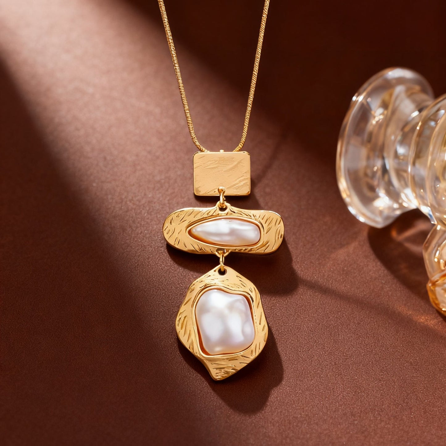 Ear Female Irregular Geometric Texture Design Jewelry Set