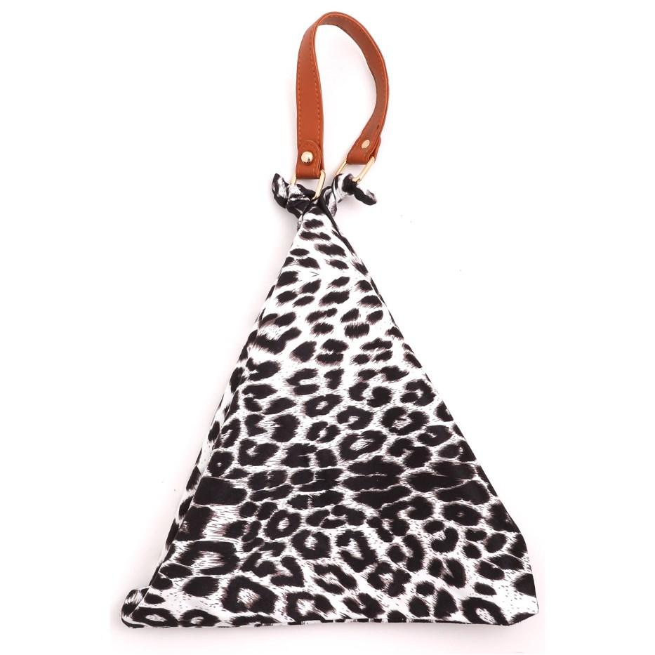 Collins Leopard Print Triangle Top Handle Shoulder Handbag