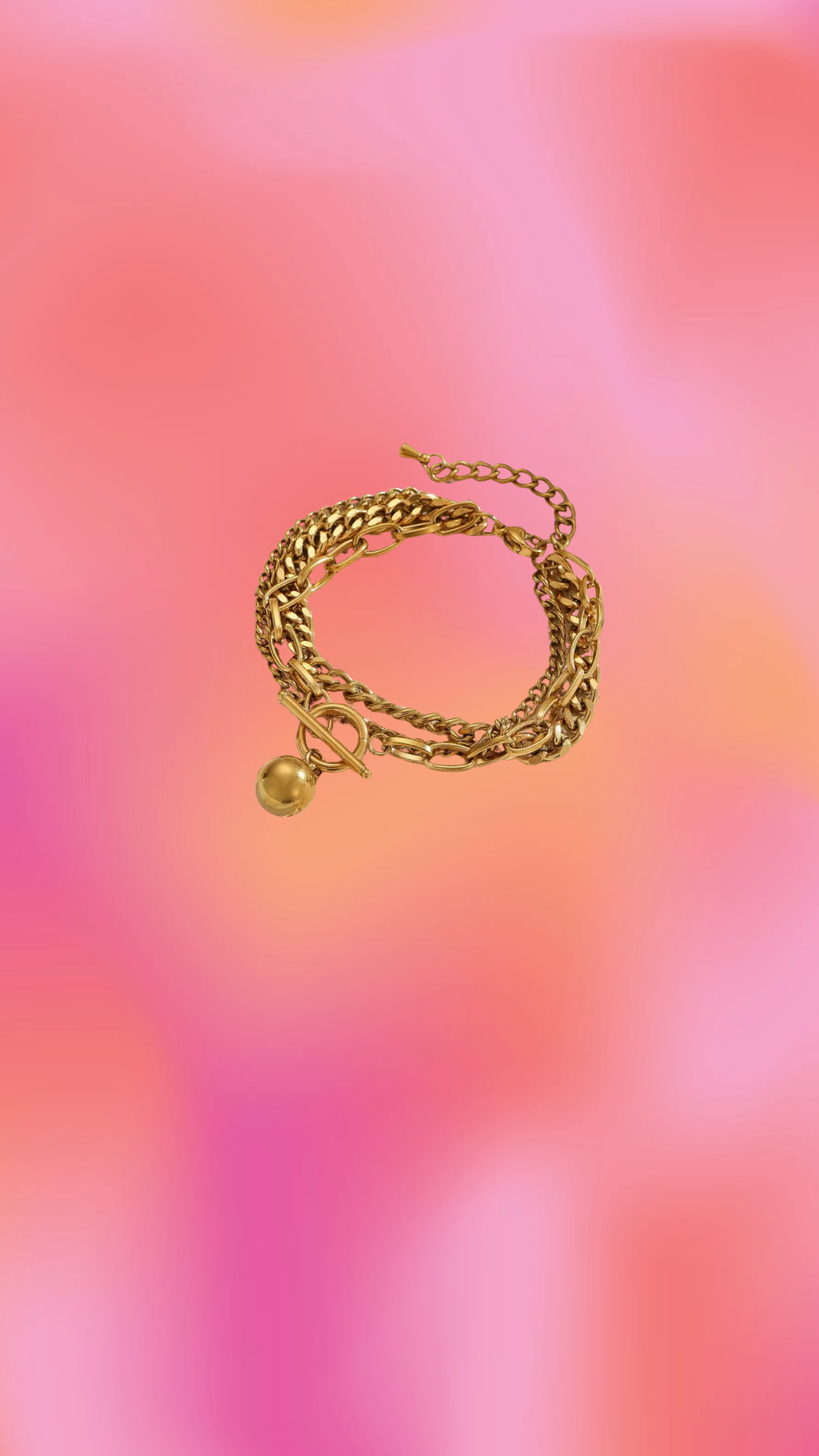 Chunky Layered Titanium Bauble Bracelet