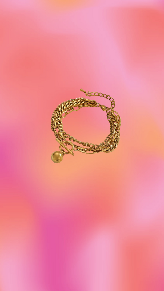 Chunky Layered Titanium Bauble Bracelet