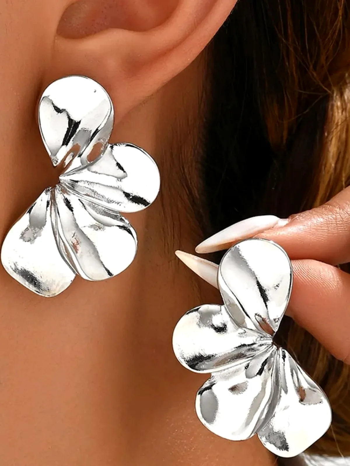 Stainless Steel Flower Earrings